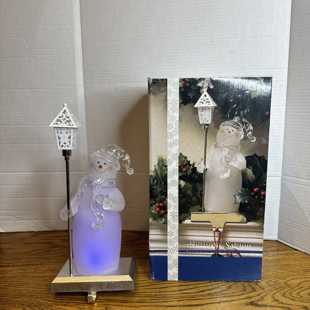 Heritage Mint Holiday Ice Sculptures Color Changing Snowman - Christmas